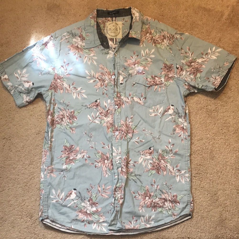 Native Code Men’s Floral Button Up Shirt